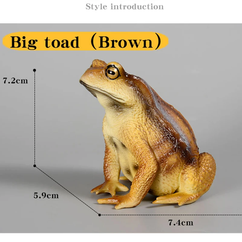 Realistyczna figurka żaby, ręcznie malowana, dzikie zwierzę, owady, gumowy model zwierzęcia, zabawka edukacyjna dla dzieci.