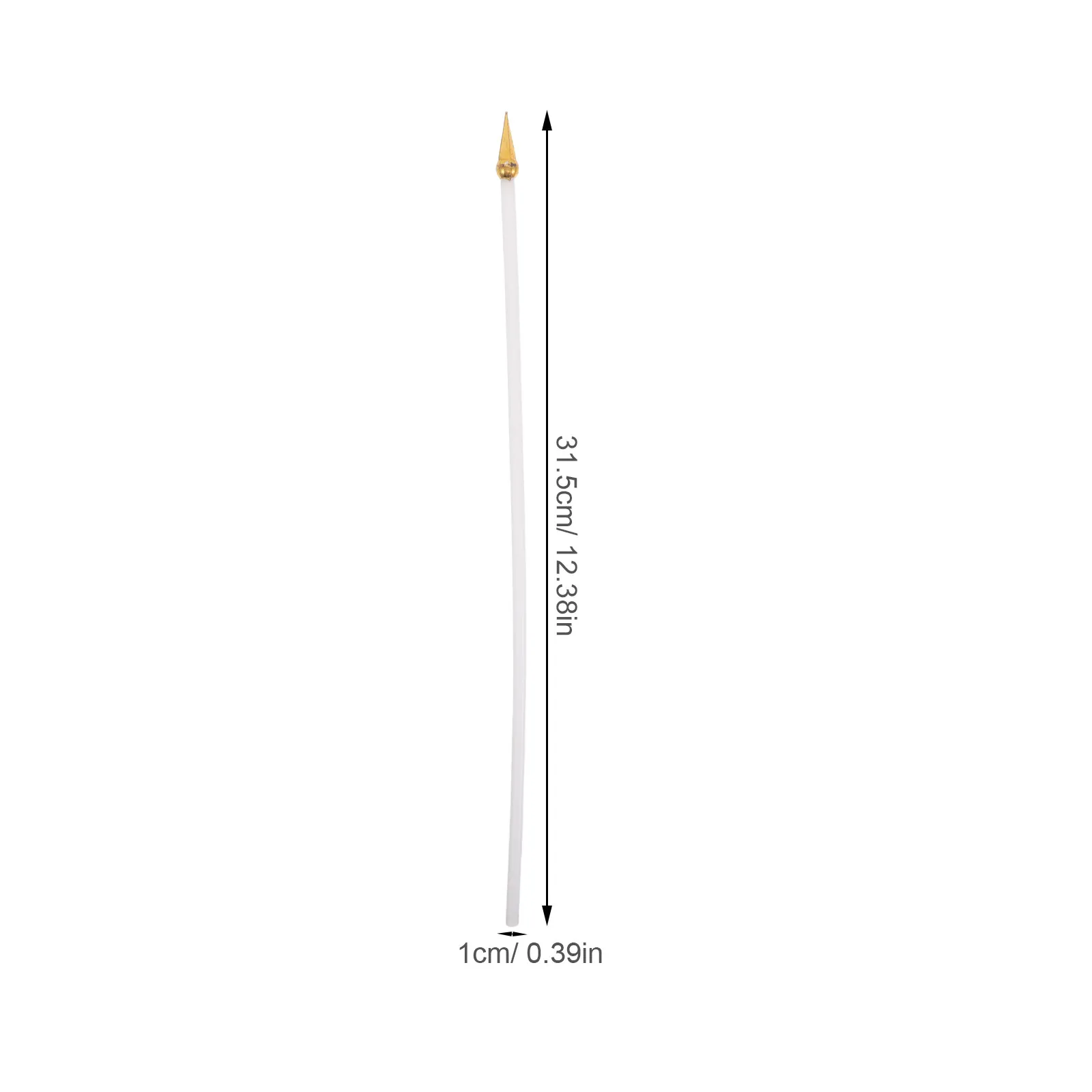 200Pcs Handheld Flag Pole Plastic 12.40in White Portable Banner Stick for Parade Sports Rally Camping Hand Crank Flagpole Cap