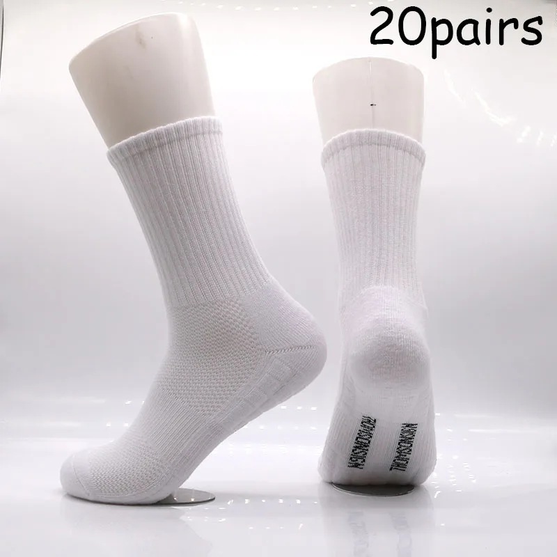 

20 Pairs Men's Solid Color Sport Short Socks Set Warm Black White Cool Autumn Winter Comfortable Male Dropshipping