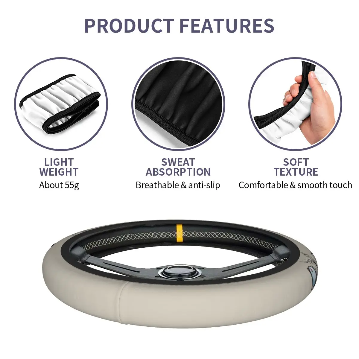 خنزير الوجه الشياطين غطاء عجلة القيادة سيارة المضادة للانزلاق القتلة K-Kimetsu أنيمي موضة السيارات الديكور عجلة القيادة اكسسوارات