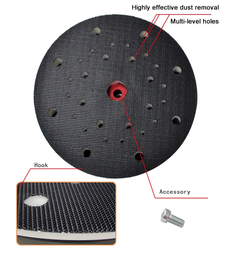 6 Inch 150mm Sander Backing Plate Multi-Hole Dust Free Soft/Hard Sanding Pad Hook Loop For Festool Sander Polishing Grinding