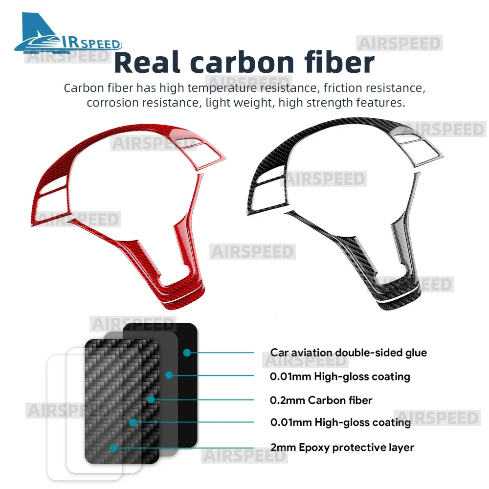 

Car Steering Wheel for Mercedes Benz SLK R172 2011 2012 2013 2014 2015 2016 Button Panel Real Soft Carbon Fiber Trim Sticker