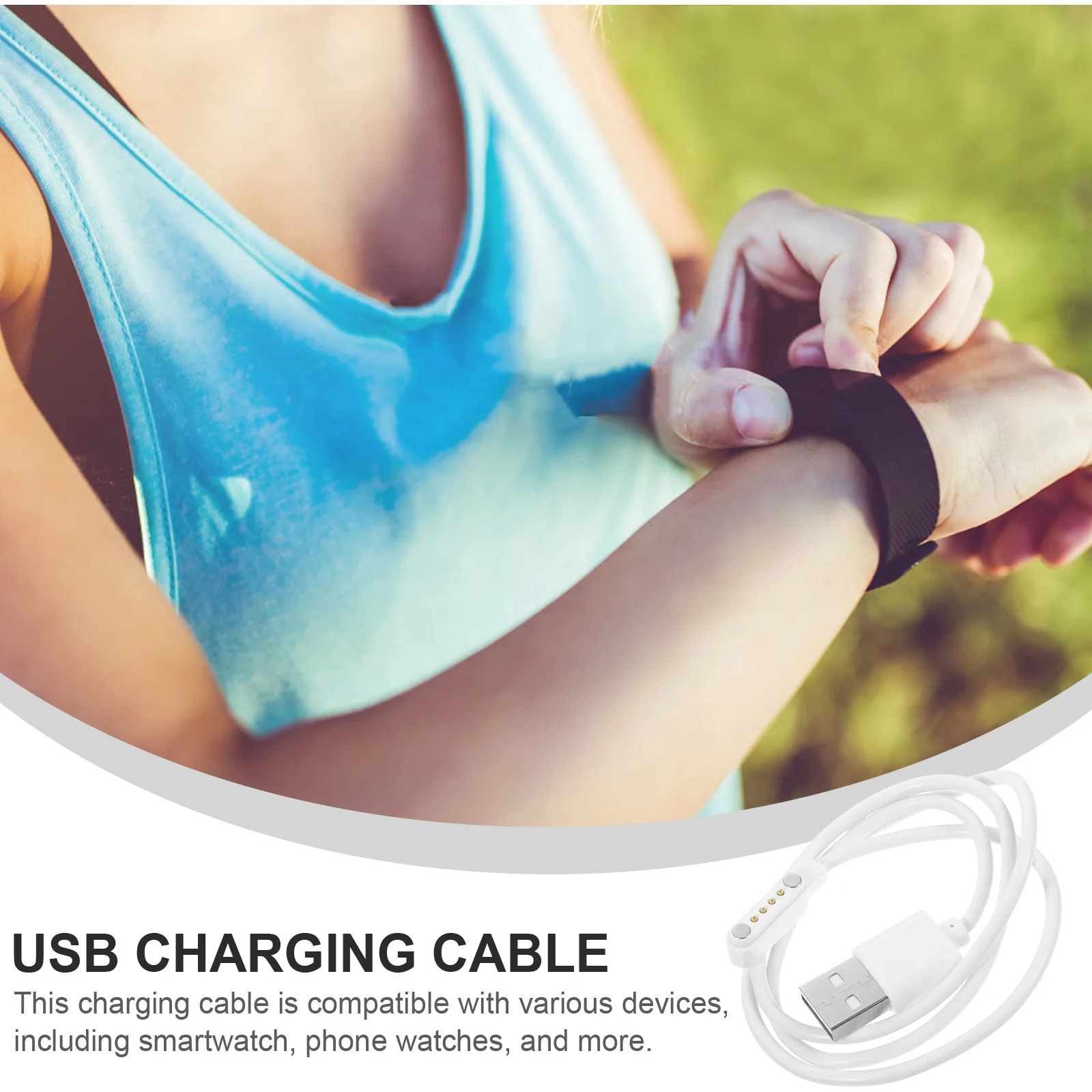 

Магнитный всасывающий зарядный кабель, 4-контактный USB-кабель для умных часов, совместимый прочный безопасный материал, портативный дорожный провод