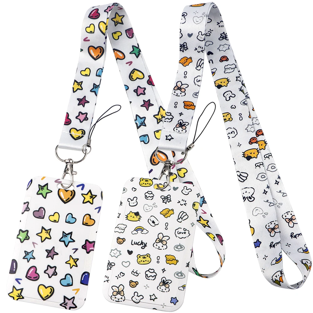 Stars Lanyards for Key Chain ID Card Pass Hang Rope Lariat Lanyard Keychain Key Ring Badge Holder