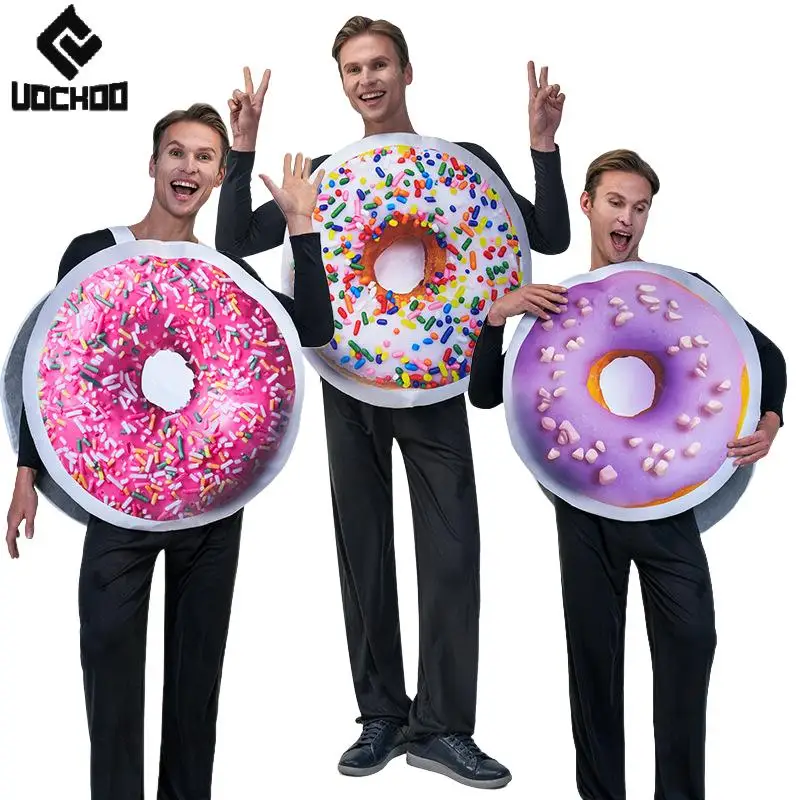 

Donut Tops Funny Halloween Cosplay Costume Food Dessert Party Outfit 3D Printing Pink Donut Adult Festival Carnival Clothing