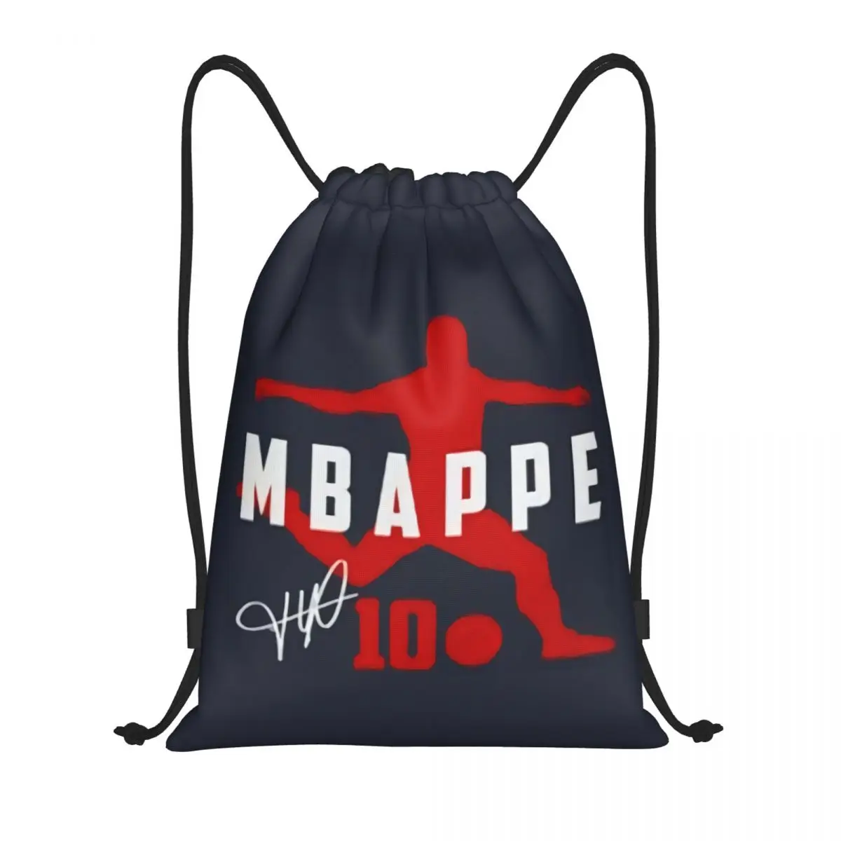 Custom Mbappes Drawstring Backpack Sports Gym Bag for Men Women KM Football Soccer Shopping Sackpack