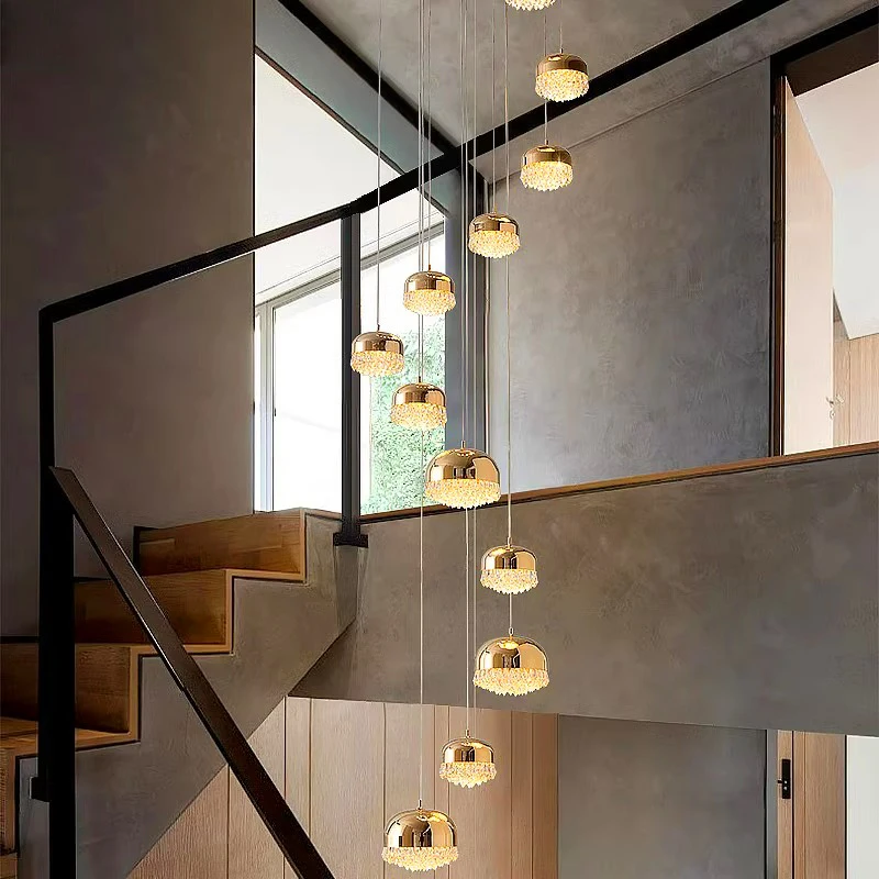 โคมไฟระย้าคริสตัลหรูหราระบายน้ำได้ - โคมไฟเพดานขนาดใหญ่พร้อมความมันวาวแบบปริซึมอันงดงาม ไฟภายในบ้าน