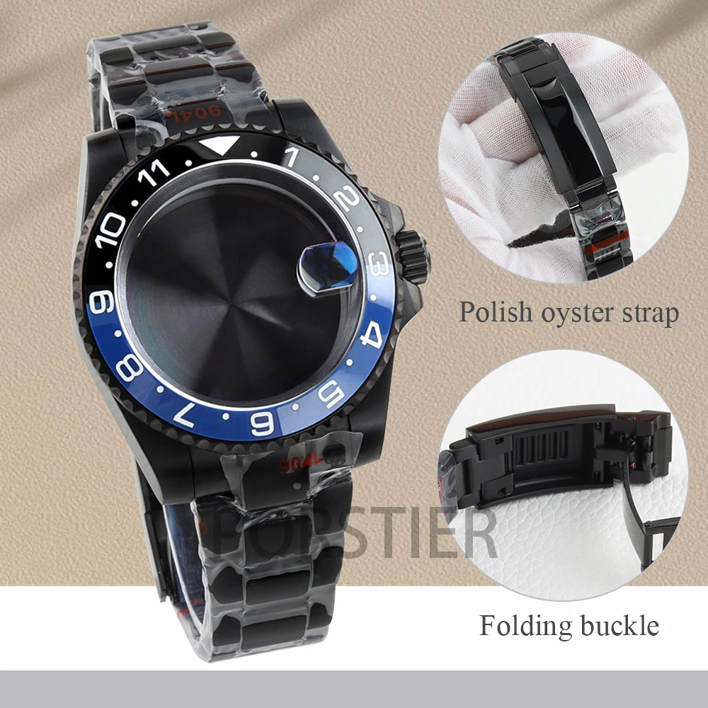 

Black 40mm NH35 Case Sapphire Glass for SUB/GMT/Yacht-Master NH34 NH35 NH36 NH38 Movement Stainless Steel Oyster Polished Strap