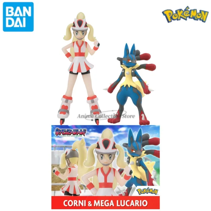 

In Stock Original Bandai Scale World POKEMON Kalos Region Mega Lucario Korrina Anime Figures Collectible Ornament Toys Gift