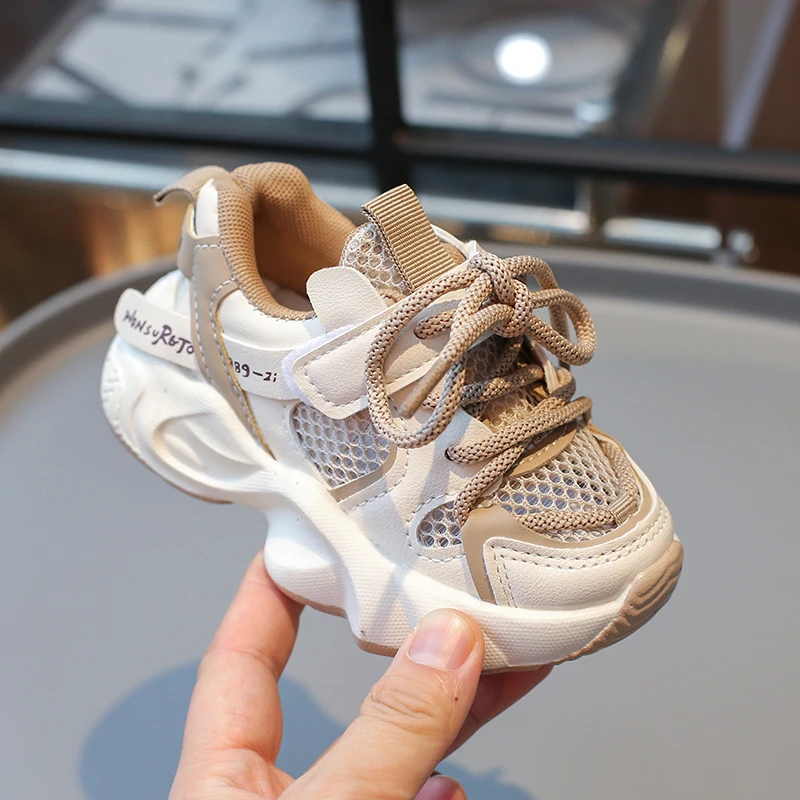 Children Mesh Breathable Chunky Sneakers Toddler Boys Girls TPR Running Shoes  Kids Casual Sport Shoes White Tennis 3 4 5 6Years