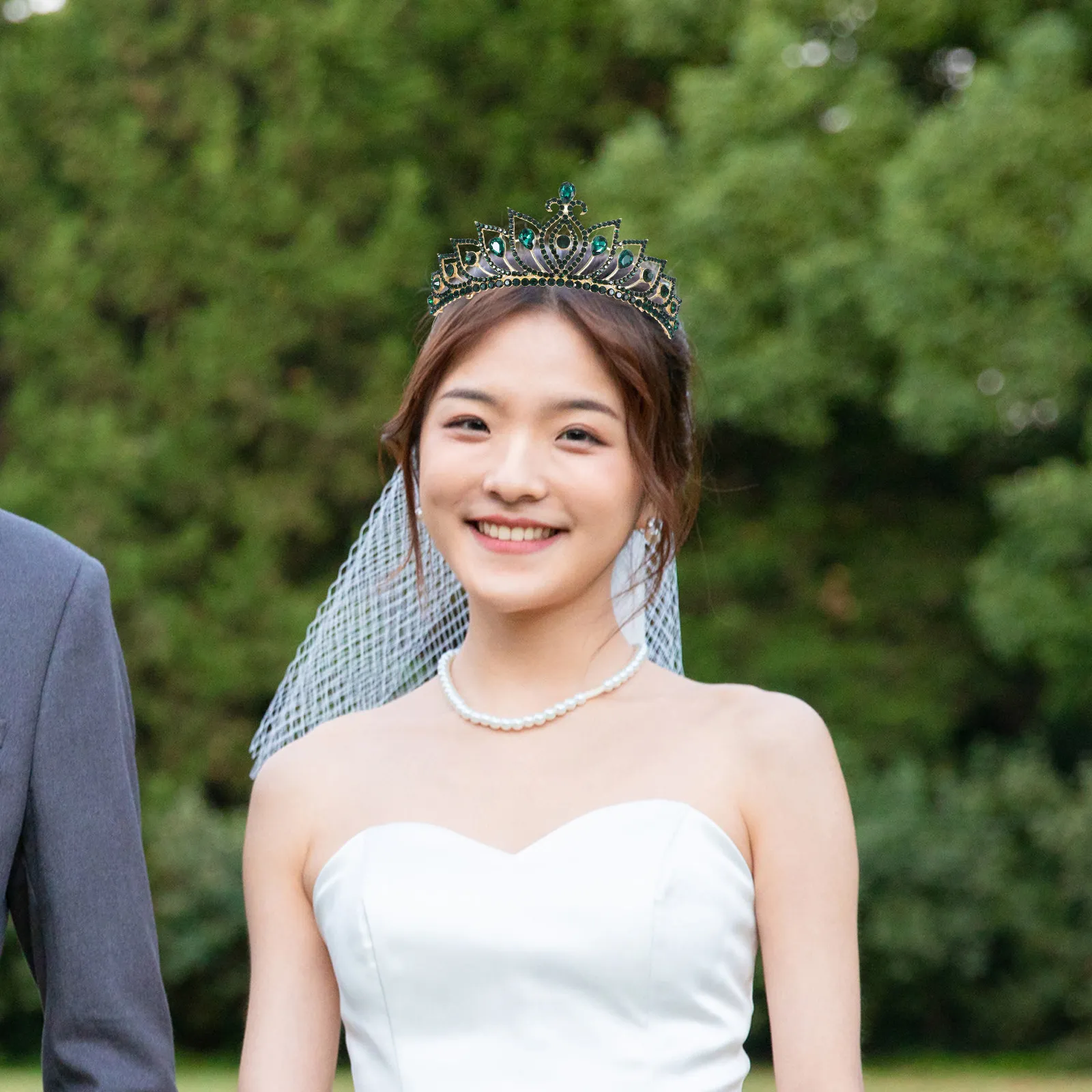 

Rhinestone Crystal Bridal Crown Elegant Tiara Wedding Headband Hair Accessories Party Photo Prop Zinc Alloy Design