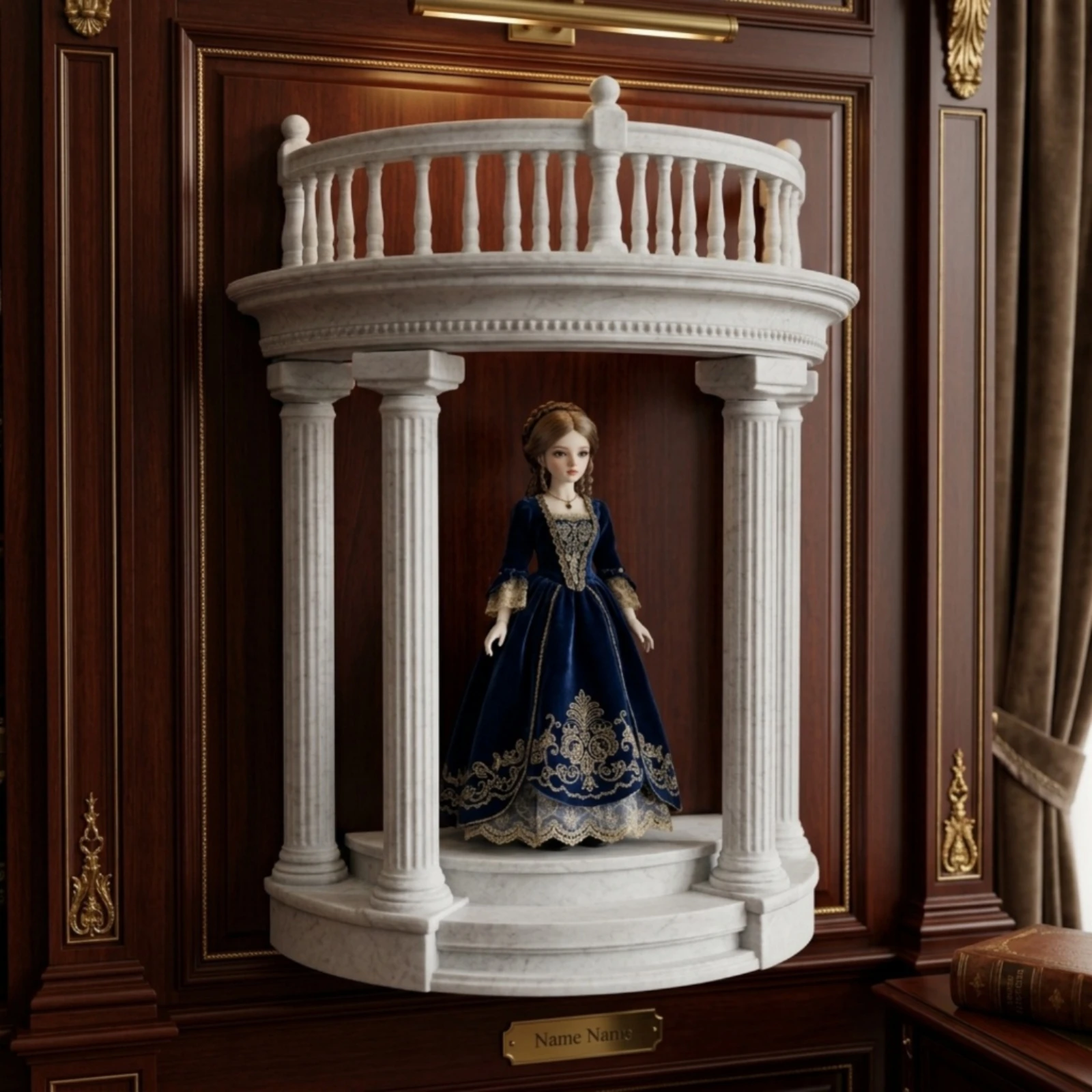 Roman Column Pedestal Marble-Finish Column Display Stand Stone-Texture Roman Pillar Stand for Collectors, Hobbyists Figurine Di