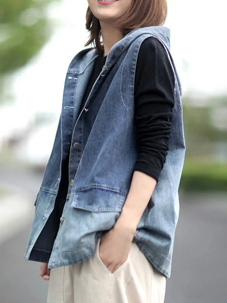 Max LuLu 2022 Korean Designer New Autumn Women Casual Denim Waistcoats Ladies Vintage Loose Vests Oversized Sleeveless Clothes