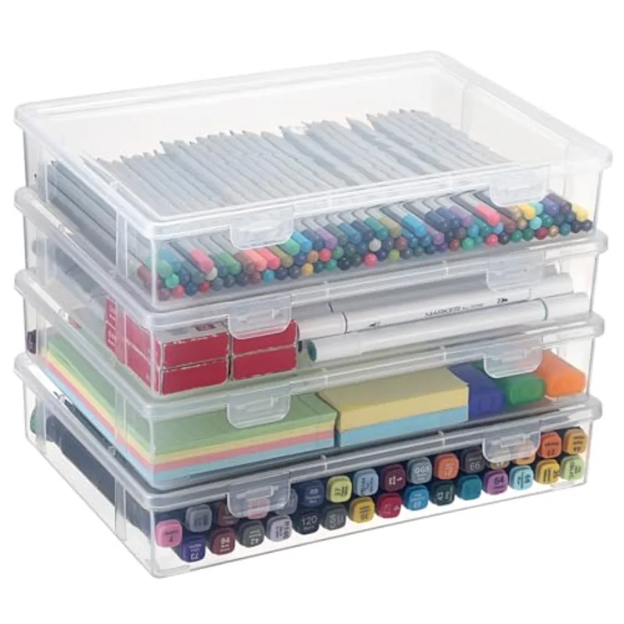 

Clear Plastic Storage Box with Flap Lid Multipurpose Craft Organizers and Storage Box Art Supply Storage Organizer Plastic Sewi