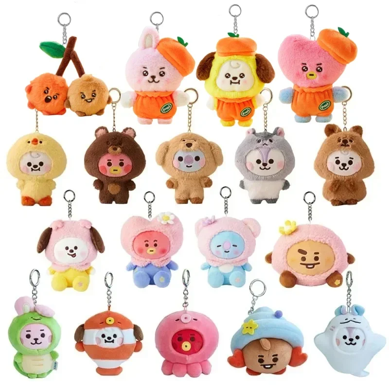 

Bt21ed Kawaii BOOTS Minini Cooky Шарф Снежные сапоги Плюшевая кукла Оранжевая вечеринка Tata Chimmy Сумка Подвеска Брелок Украшение Подарочная игрушка