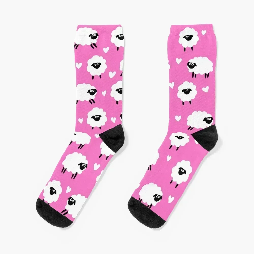 

Sheep and Hearts Pattern - Pink Socks Lots Heating sock Stockings Women's Socks Men's