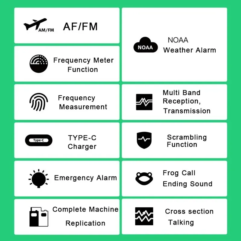 QuanshengUV-K6 K5 Walkie Talkie 5W Air Band Radio Tyep C Charge UHF VHF DTMF FM Scrambler NOAA Wireless Frequency Two Way CB Rad