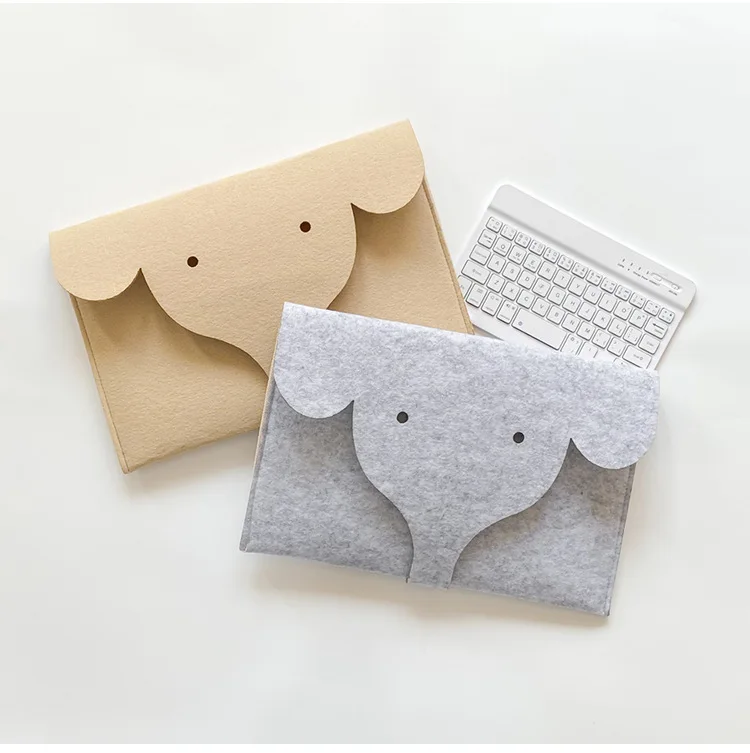 Ins Cartoon Elephant Felt Liner Bag for Samsung Tab S8 Plus Xiaomi Mi Pad 5 Ipad Pro/air Tablet Case 11-13 Inch Storage Sleeve