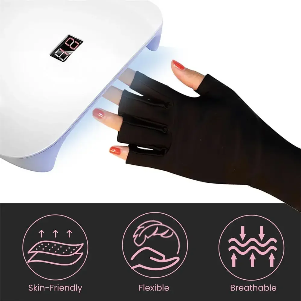 2 pezzi Anti raggi Uv proteggono i guanti guanti per unghie lampada a Led protezione Uv per unghie guanto a prova di radiazioni Manicure strumenti per Nail Art