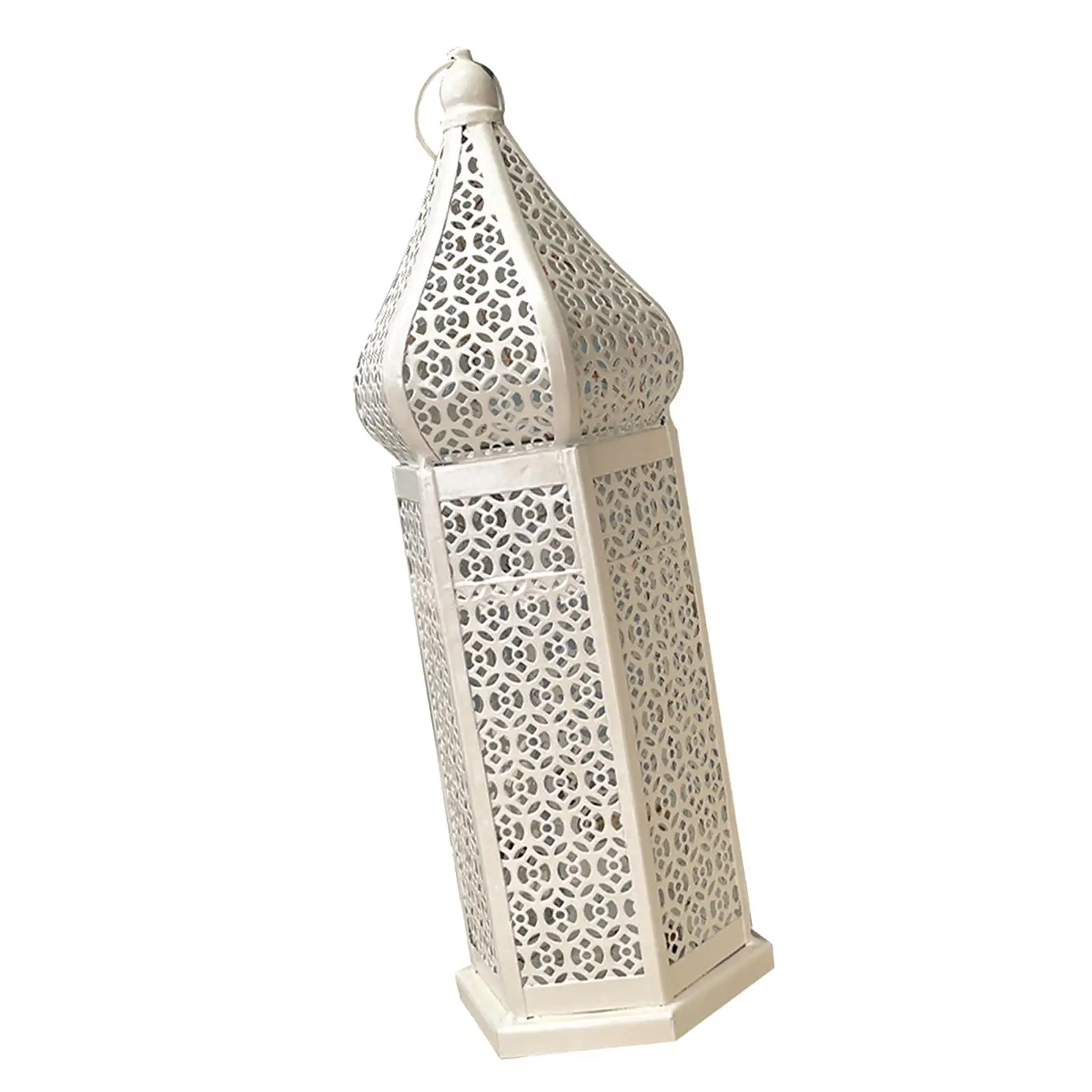 Battery Powered Tabletop LED Light Lanterns Moroccan Style Metal Garden Landscape Lamp for Wedding Decor