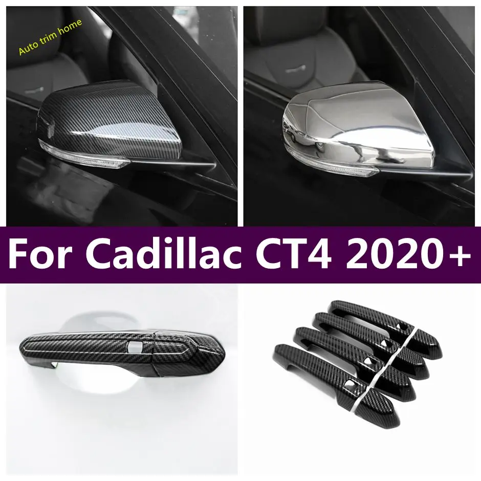 

Fit For Cadillac CT4 2020 - 2022 Accessories Rearview Mirror Protector Shell Housing / Outside Door Handle Bowl Cover Trim