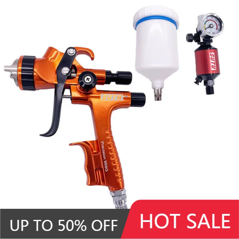 

SUTU Spray Gun Water Based Air Spray Gun 1.3MM Nozzle Painting Guns 959G Airbrush High Atomization Industrial Spray Guns
