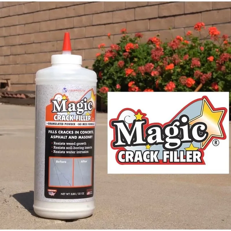 Concrete Magic Crack Filler 2 lb. Bottle - Ultimate Solution for Concrete and Masonry Cracks - Easy Application!!