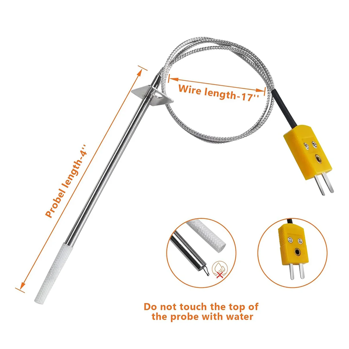 Temperature Probe Kit Replacement,for Masterbuilt Gravity Series 560/800/1050 XL & Digital Charcoal Grill+Smokers F