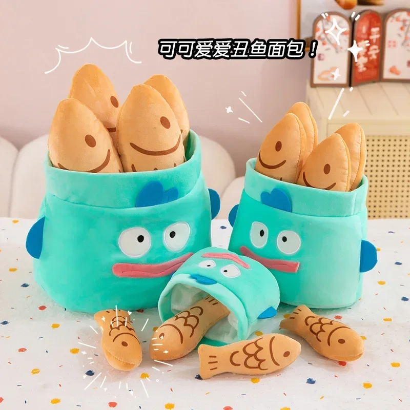 Sanrio juguetes de peluche Hangyodon Kawaii peluches de peluche muñeca lápiz bolsa monedero adornos de habitación regalos de vacaciones para niños y niñas