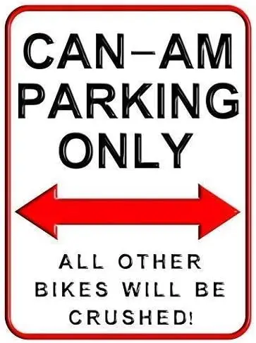 AdriK Can-Am Parking Only Motorcycle Parking Wall Sign Parking Signs 8x12 Inch (20cm x 30cm) inches Aluminum Metal Signs