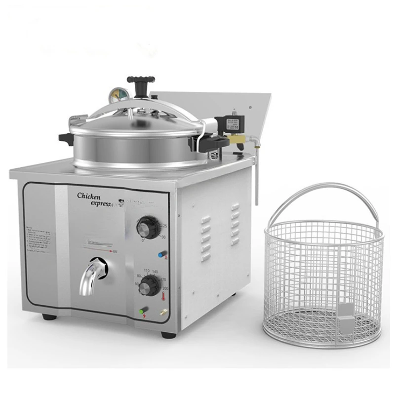 

Pressure Fryer High Voltage 110v Commercial Stainless Steel Electric Heating Tabletop Fried Chicken Stove Pot