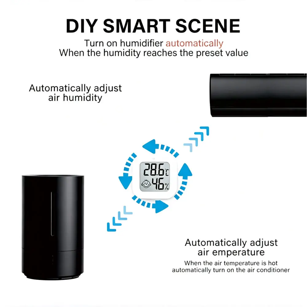 Zigbee Temperature Humidity Sensor LCD Digital Screen Thermo Hygrometer Works With Alexa Google Home Smart Life APP Yandex