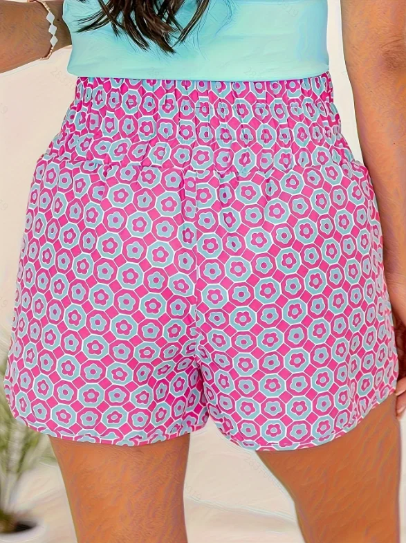 Women's Summer Casual Wide Waist Comfortable Shorts Fashion Printed Sports Pants
