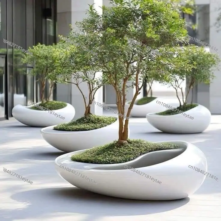outdoor flower pot tree flower pot waiting chair seat shopping mall outdoor special design leisure creative leisure furniture