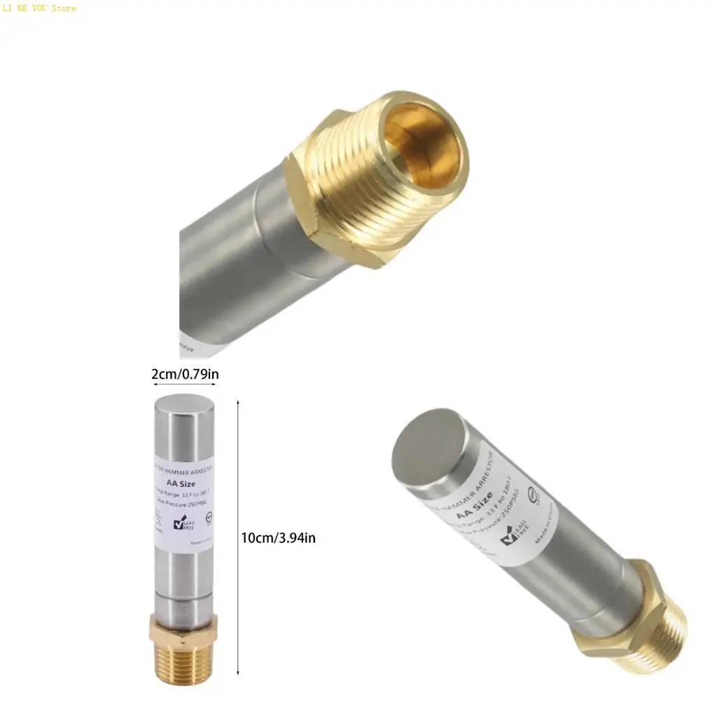 

W3JE 1/2inch Thread Dishwasher Pipe Noise Stop Stainless Steel Water Hammer Arrestor