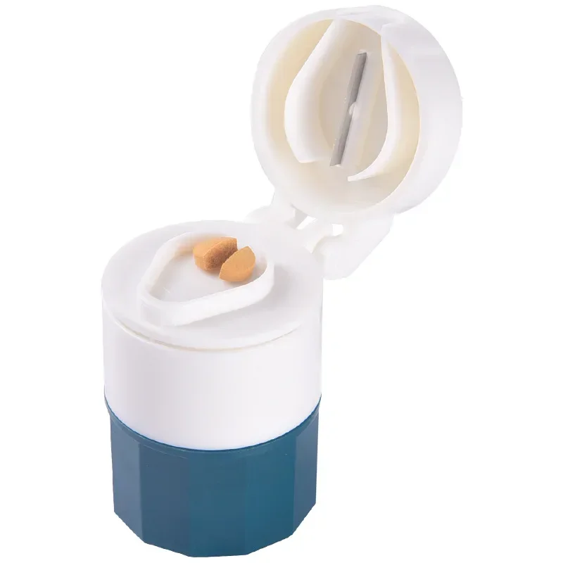 New Portable 4 Layer Powder Tablet Grinder Powder Pill Cutter 4 in 1 Medicine Splitter Box Storage Crusher Portable Pill Box