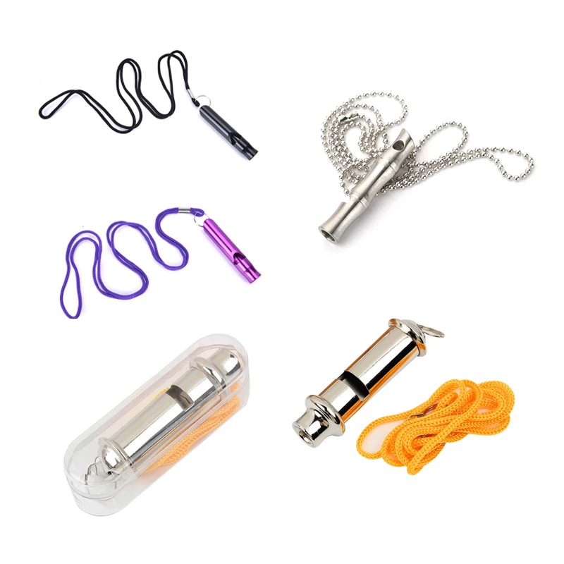 

1pc Training Referee Metal Whistle With Neck Chain Outdoor Ball Sports Dog Trainning Emergency Security School Wholesale