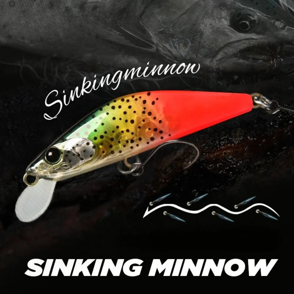 

New Sinking Minnow Lure 3g 50mm / 3.6g 60mm Micro Vibrating Lure for Black Pits Trout & Croaker Lure Attractive Fish Bait
