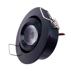 Dimmable LED Spotlight 3W DC12V 24V Recessed Light Adjustable Angle Hole cut 42mm Indoor Light Showcase Cabinet Downlight
