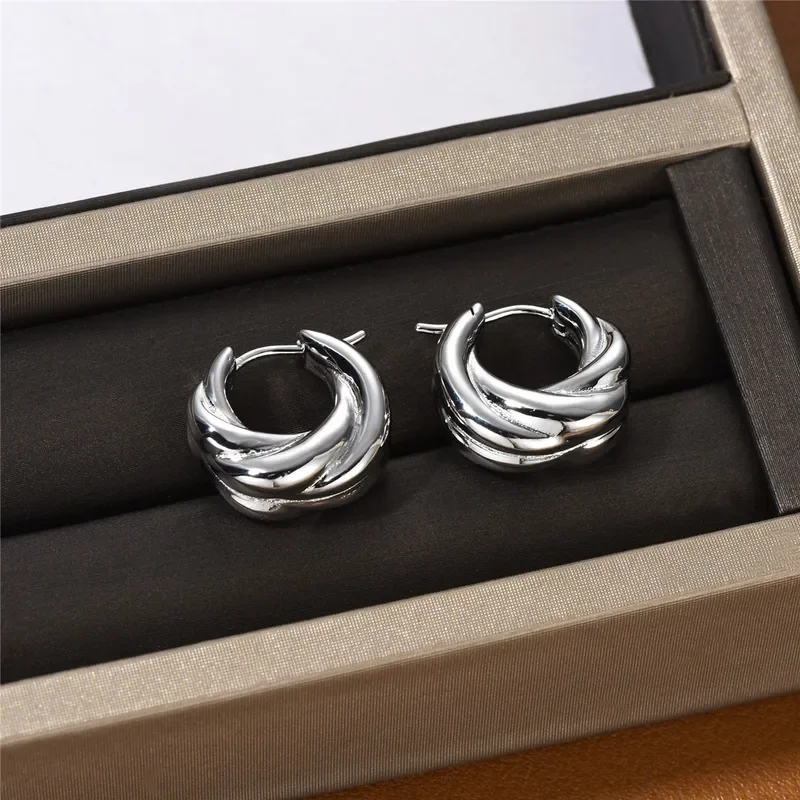 French Vintage Fried Dough Twists Earrings Women's Luxury Design Exquisite Fashion Simple High-Grade Top Quality Charm Jewelry