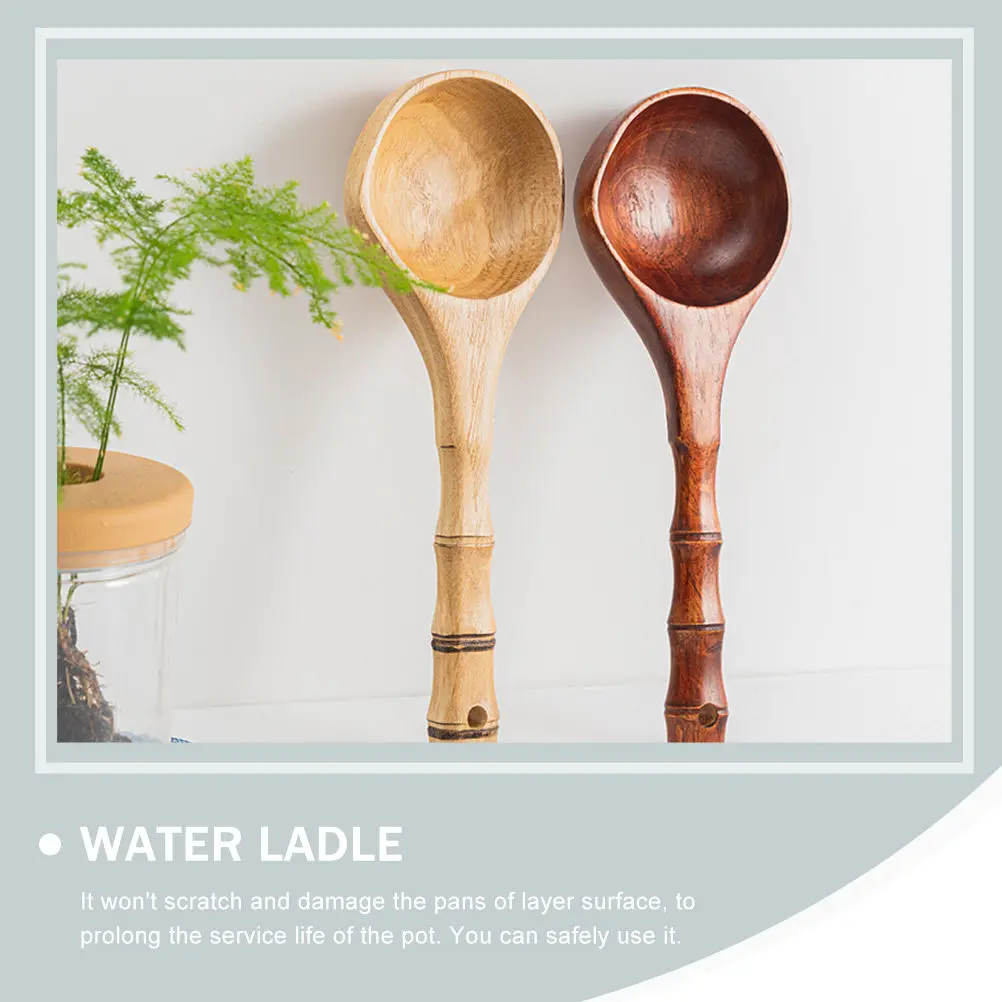 Wooden Water Ladle with Long Handle – Multi-Functional Kitchen, Restaurant & Sauna Bailer