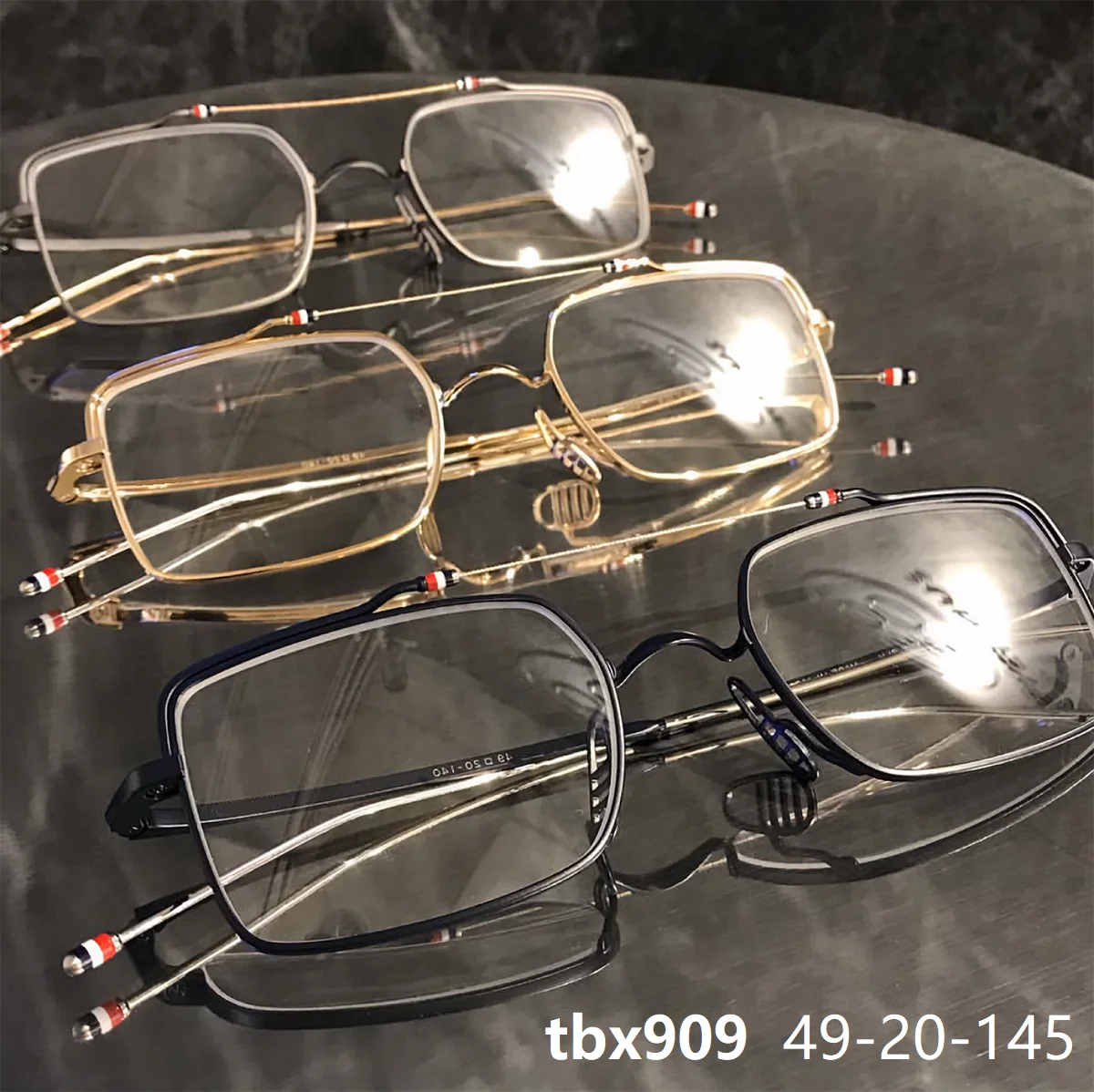 

Модные квадратные очки в оправе, титановые сверхлегкие 9 г, двойной луч, дизайн, очки в стиле США, очки New York TB909, размер L/S