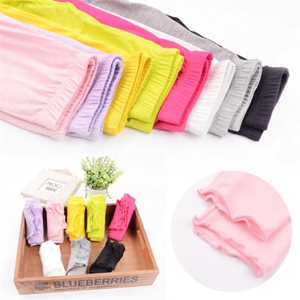 Sweet Ultra-thin Children Clothing Candy Color Modal Cotton Girls Leggings Elastic Breathable Cropped Pants For 2-12 Years