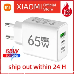 Xiaomi 65W GaN Charger USB PD Type C Fast Charging 3 Ports Phone Adapter QC3.0 For IPhone 15 Pro Max Samsung Galaxy S23 Huawei