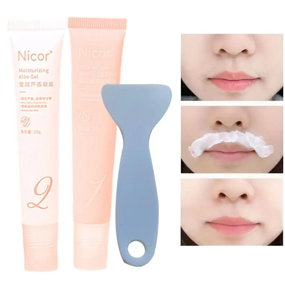 

Effective Painless Hair Remover Long-lasting Soothing Skin Care Kit Hydrating Soothing Epilator Cream Lips Depilation