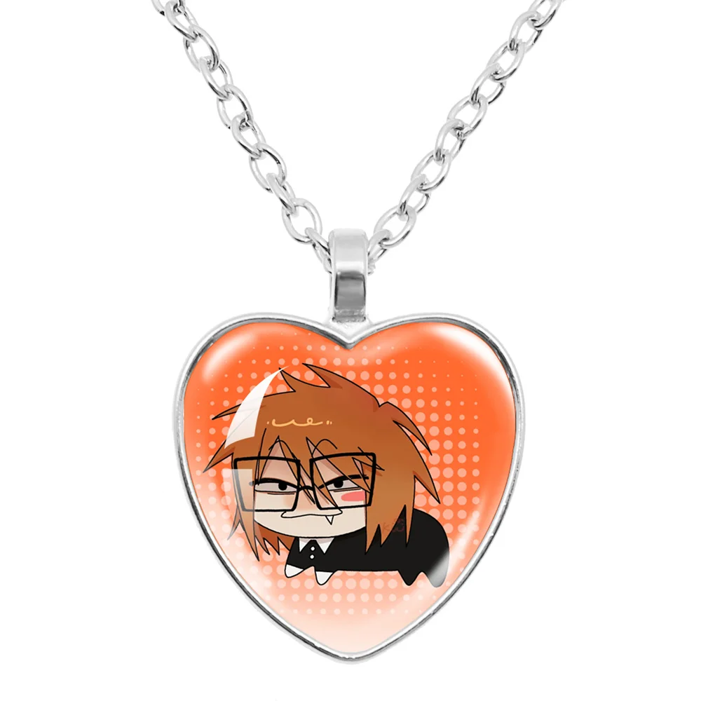 Anime Ranfren lindo Randal Luther Nyon corazón de cristal colgante collares accesorios dijes collar Fans joyería Cosplay regalo