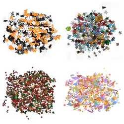 20g/lot 4.5-27mm Christmas Snowflakes PVC Confetti Tinfoil Sequins Table Halloween New Year Party Decor Handmade Supplies C3762
