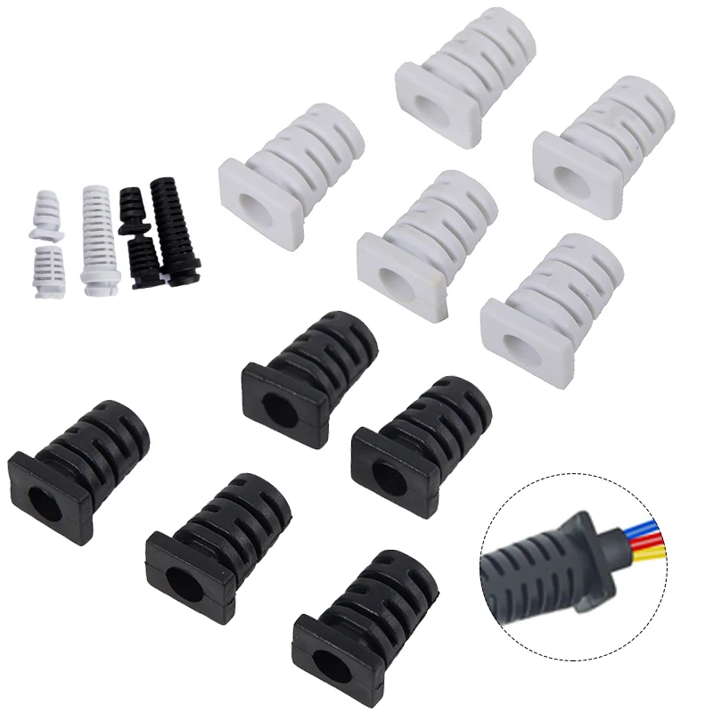 10pcs 4.6/5.2/6mm Cable Gland Connector Rubber Strain Relief Cord Boot Protector Wire Cable Sleeve Power Tool Cellphone Charger