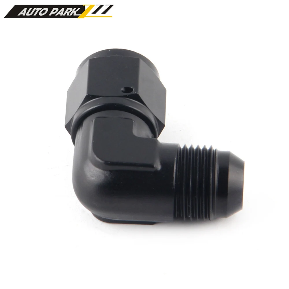 Oil Fuel Fittings Anodized Aluminum  Adapter 90 Degree Female 6 8 10AN Swivel Adaptors To Male Black JT24