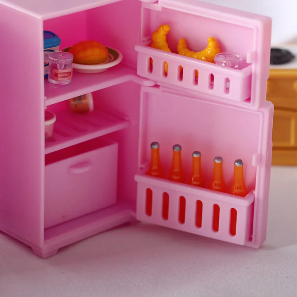 

2Pcs Miniature Refrigerator Fridge Mini Furniture for Dollhouse Accessories Small Cute Kid Decoration Toy Refrigerator